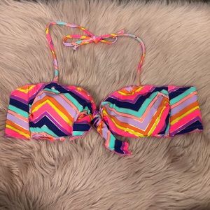 Vs swim multicolor chevron ruffle string bikini